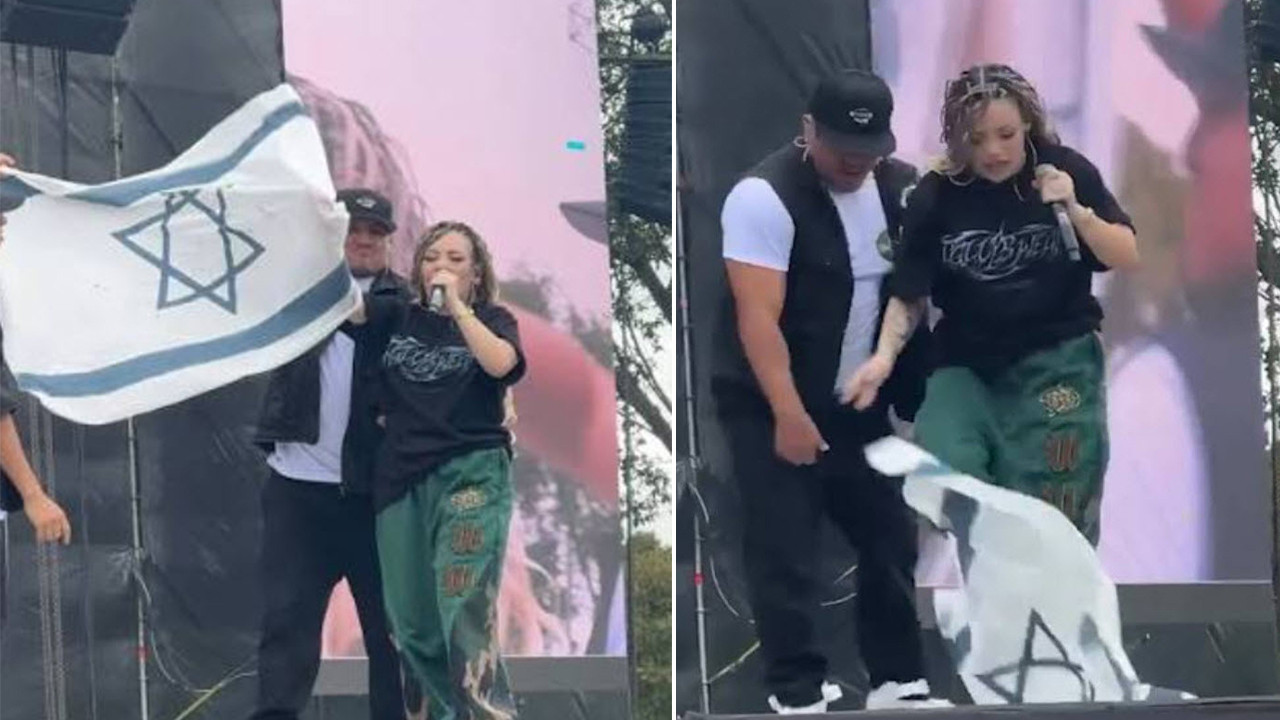 Kolombiyalı rapçi Chelo Hop konser sırasında İsrail bayrağını çiğnedi