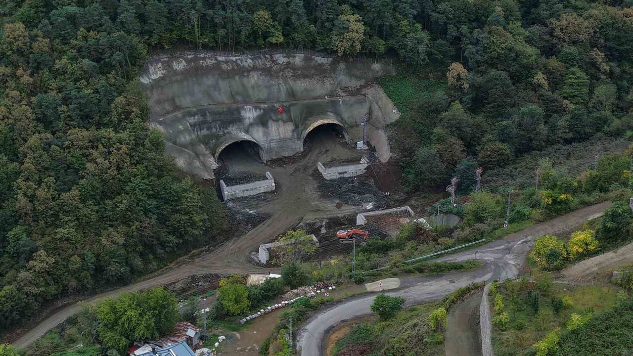 Trabzon Güney Çevre Yolu'nun ilk tünelinde çalışmalar tamamlandı