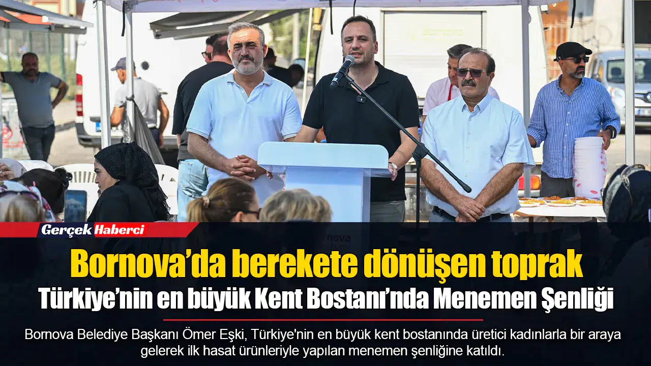 Bornova'da Türkiye'nin en büyük kent bostanında ilk hasat şenliği yapıldı