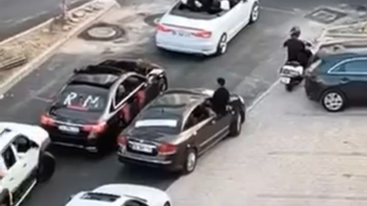 Bursa'da düğün konvoyu trafiğin durmasına neden oldu