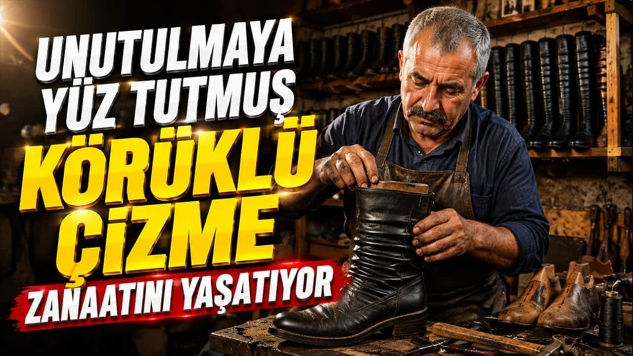 Denizli'de usta Mehmet Çiyancı geleneksel körüklü çizme zanaatını sürdürüyor